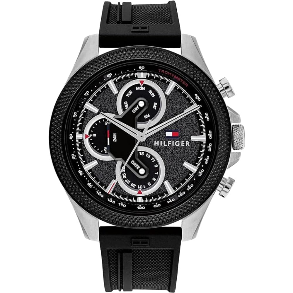 Tommy Hilfiger Chronograph Black Silicone Strap Men Watch 1792082 – H2 Hub