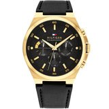 Tommy Hilfiger Chronograph Black Leather Strap Men Watch 1792086