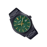 Casio General Green Dial Black Stainless Steel Strap Men Watch MTP-VD03B-3AUDF-P