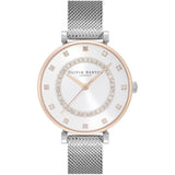 Olivia Burton Belgrave White and Two-Tone Mesh Strap Women Watch 24000004