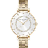 Olivia Burton Belgrave White and Gold Mesh Strap Women Watch 24000005