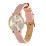 Olivia Burton Signature Bee Ultra Slim Carnation Gold & Blush Leather Strap Watch 24000018