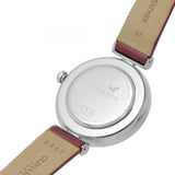 Olivia Burton Minima Bee Burgundy Leather Strap Women Watch 24000098