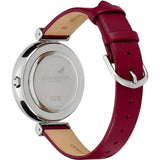 Olivia Burton Minima Bee Burgundy Leather Strap Women Watch 24000098