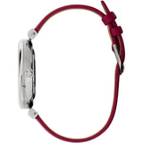 Olivia Burton Minima Bee Burgundy Leather Strap Women Watch 24000098