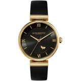 Olivia Burton Minima Bee Black Dial Leather Strap Women Watch 24000099