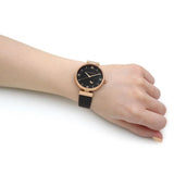 Olivia Burton Minima Bee Black Dial Leather Strap Women Watch 24000099