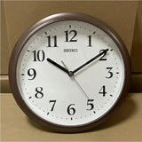 Seiko Brown Plastic Case Home Decoration Round Wall Clock QHA005B