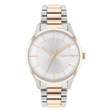 Calvin Klein Silver Dial Two-Tone Stainless Steel Strap Unisex Watch 25200044