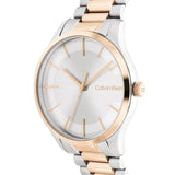 Calvin Klein Silver Dial Two-Tone Stainless Steel Strap Unisex Watch 25200044