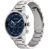 Calvin Klein Blue Dial Chronograph Silver Stainless Steel Strap Men Watch 25200063