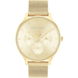 Calvin Klein Chronograph Gold Dial Milanese Strap Women Watch 25200103