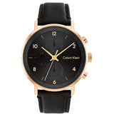 Calvin Klein Chronograph Black Dial Leather Strap Men Watch 25200114