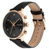 Calvin Klein Chronograph Black Dial Leather Strap Men Watch 25200114