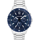 Calvin Klein Chronograph Blue Dial Silver Stainless Steel Strap Men Watch 25200115