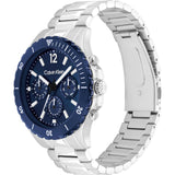 Calvin Klein Chronograph Blue Dial Silver Stainless Steel Strap Men Watch 25200115