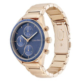 Calvin Klein Blue Dial Rose Gold Stainless Steel Strap Women Watch 25200172