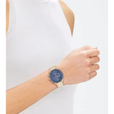 Calvin Klein Blue Dial Rose Gold Stainless Steel Strap Women Watch 25200172