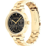 Calvin Klein Chronograph Black Dial Gold Stainless Steel Strap Women Watch 25200177