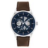 Calvin Klein Blue Chronograph Dial Brown Leather Strap Men Watch 25200216