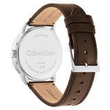 Calvin Klein Blue Chronograph Dial Brown Leather Strap Men Watch 25200216