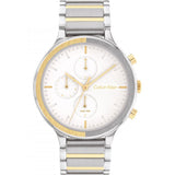 Calvin Klein White Dial Two-Tone Stainless Steel Strap Women Watch 25200239