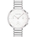 Calvin Klein White Dial Silver Stainless Steel Strap Women Watch 25200282