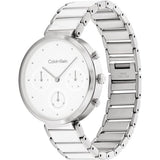 Calvin Klein White Dial Silver Stainless Steel Strap Women Watch 25200282