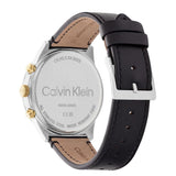 Calvin Klein Chronograph Black Leather Strap Men Watch 25200299