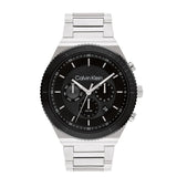 Calvin Klein Chronograph Black Dial Silver Stainless Steel Strap Men Watch 25200301