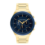 Calvin Klein Chronograph Blue Dial Gold Stainless Steel Strap Men Watch 25200302