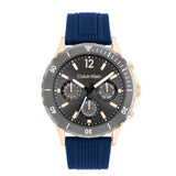 Calvin Klein Chronograph Gray Dial Blue Silicone Strap Men Watch 25200316