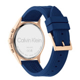 Calvin Klein Chronograph Gray Dial Blue Silicone Strap Men Watch 25200316