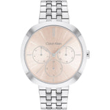 Calvin Klein Pink Dial Silver Stainless Steel Strap Unisex Watch 25200335