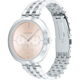 Calvin Klein Pink Dial Silver Stainless Steel Strap Unisex Watch 25200335