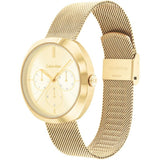 Calvin Klein Chronograph Gold Milanese Strap Women Watch 25200339