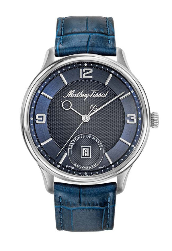 Mathey-Tissot Edmond Automatic 3D Blue Strap Leather Men's Watch