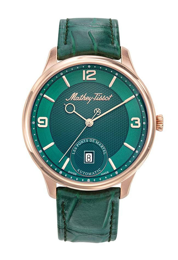 Mathey-Tissot Edmond Automatic 3D Green Strap Leather Men's Watch AC1886PVE