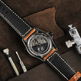 AG Collective The Imperial San Guo Series Brown Leather Strap Men Watch G 8040 SAN-IMP