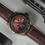 AG Collective The Regal San Guo Series Red Dial Leather Strap Men Watch G 8040 SAN-REG