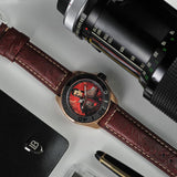 AG Collective The Regal San Guo Series Red Dial Leather Strap Men Watch G 8040 SAN-REG