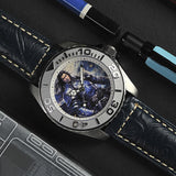 AG Collective The Defender San Guo Series Blue Leather Strap Men Watch G 8040 SAN-DEF