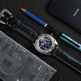 AG Collective The Defender San Guo Series Blue Leather Strap Men Watch G 8040 SAN-DEF