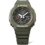 Casio G-Shock Analog-Digital Black Dial & Green Resin Strap Men's Watch GA-B2100FC-3ADR