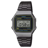 Casio General Digital Black Stainless Steel Strap Unisex Watch A168WEHB-1ADF-P