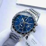 Citizen Chronograph Blue Dial Silver Stainless Steel Strap Men Watch AN3600-59L