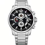 Citizen Chronograph Black Dial Silver Stainless Steel Strap Men Watch AN3690-56E