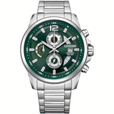 Citizen Chronograph Green Dial Stainless Steel Strap Men Watch AN3690-56X