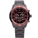 Citizen Chronograph Red Dial Black Stainless Steel Strap Men Watch AN8167-53X