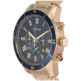 Citizen Chronograph Blue Dial Gold Stainless Steel Strap Men Watch AN8169-58L